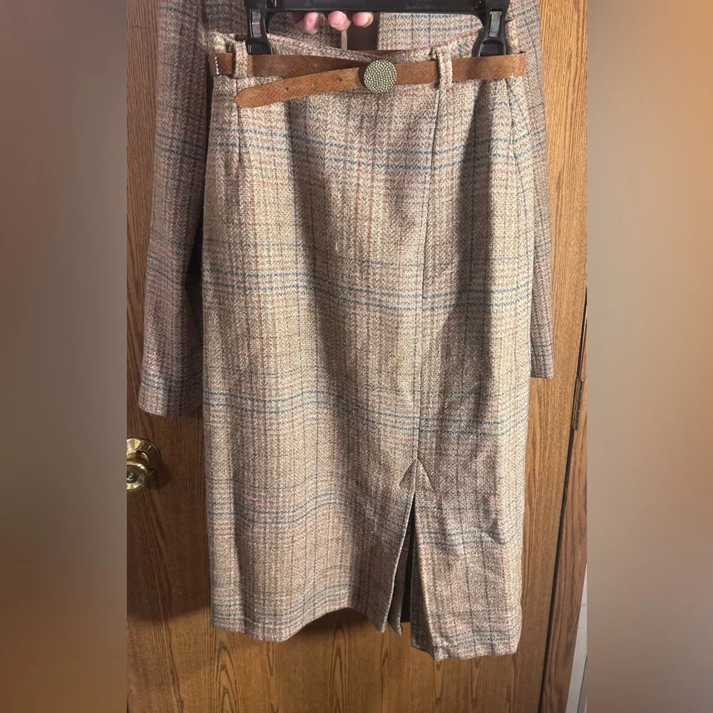 Silk & Wool Blend Check Tweed Albee 2 Piece 70’s Women’s Suit - Picture 7 of 9